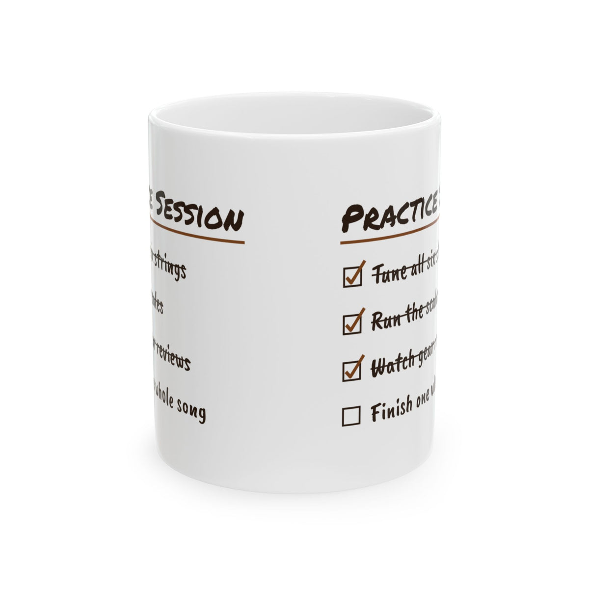 Funny Guitar Player Coffee Mug Practice Session Checklist