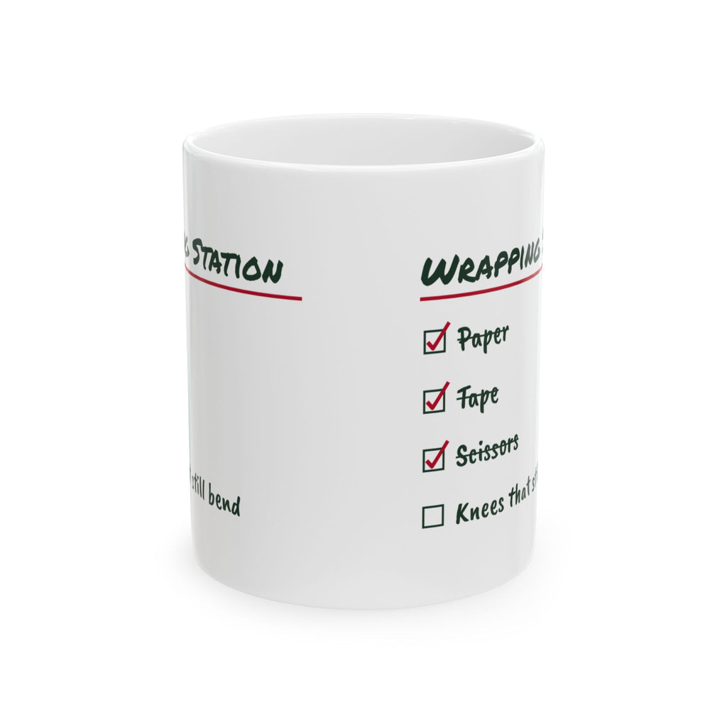Funny Gift Wrapping Christmas Coffee Mug Wrapping Station Checklist