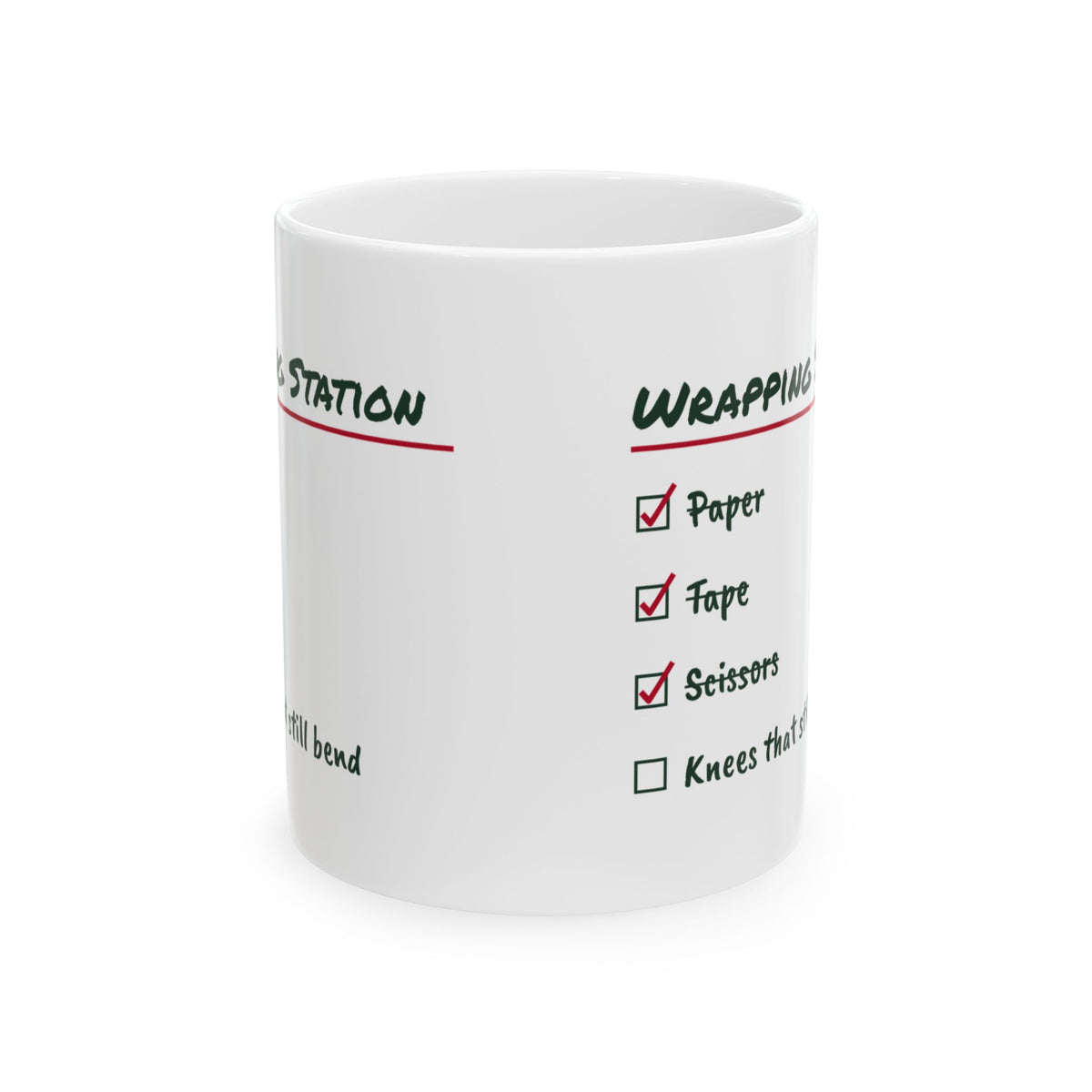 Funny Gift Wrapping Christmas Coffee Mug Wrapping Station Checklist