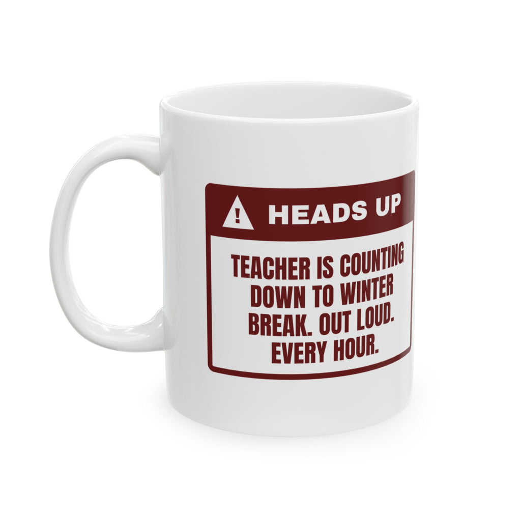 Funny Christmas Teacher Coffee Mug Counting Down To Winter Break