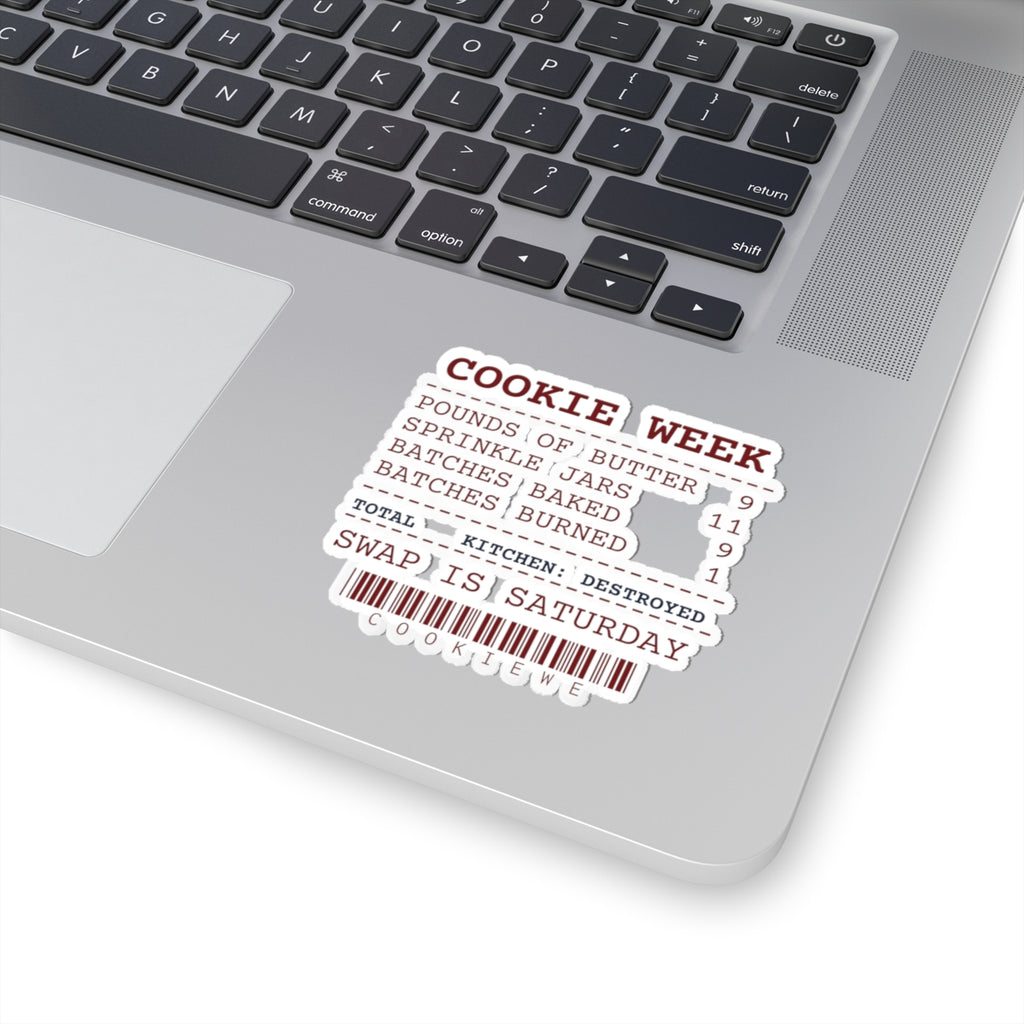 Funny Christmas Baking Sticker Cookie Week Receipt For Bakers
