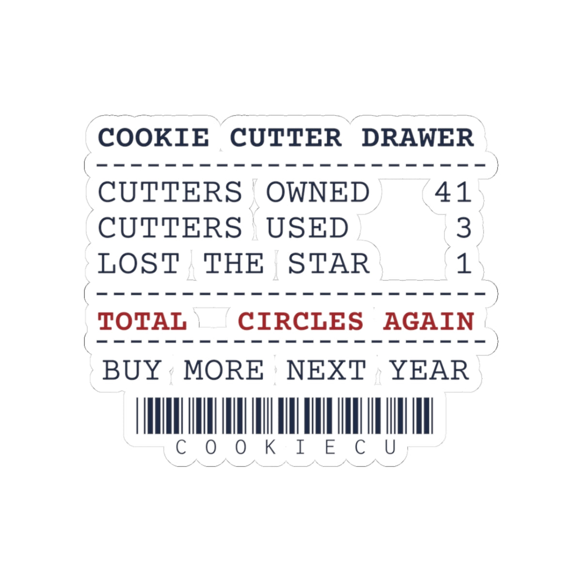 Funny Christmas Baking Sticker Cookie Cutters 41 Used 3 Receipt