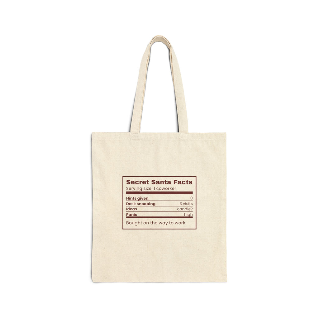 Funny Christmas Coworker Tote Bag Secret Santa Facts Label