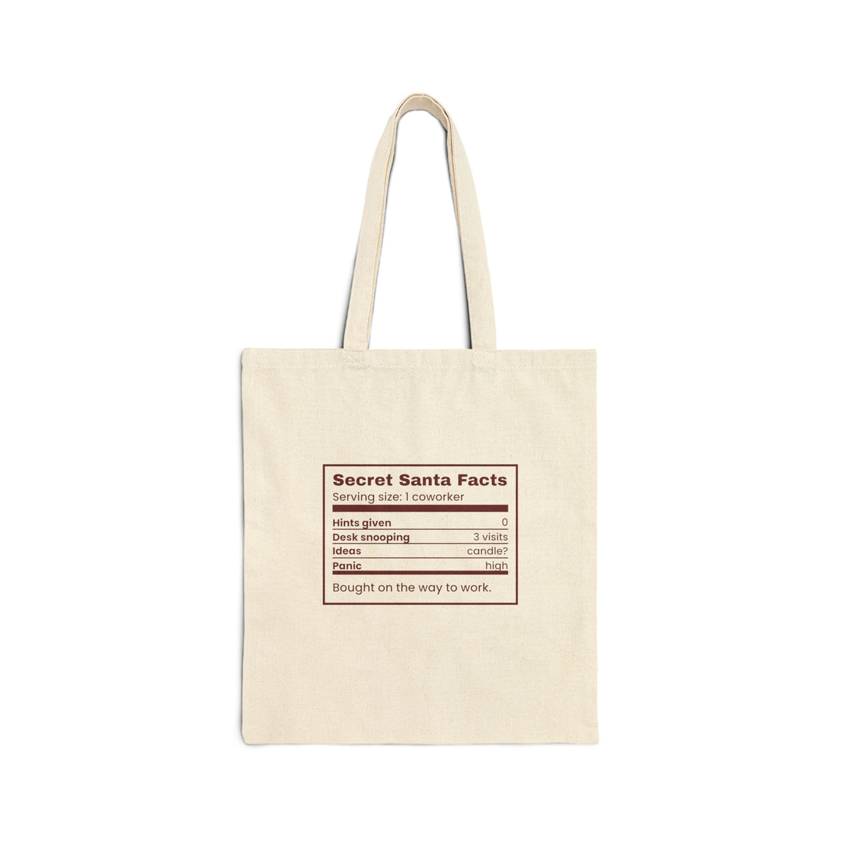 Funny Christmas Coworker Tote Bag Secret Santa Facts Label