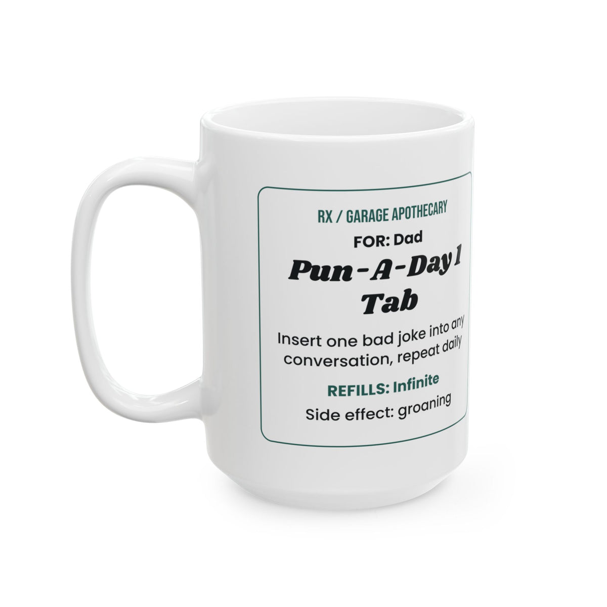 Funny Dad Garage Apothecary Prescription Coffee Mug For Dad