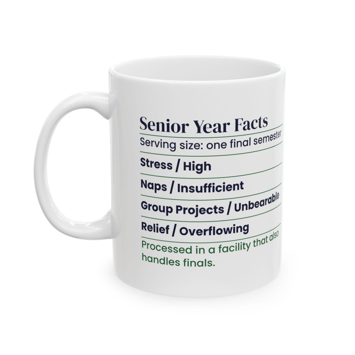 Funny Graduate Coffee Mug Senior Year Facts For College Grads