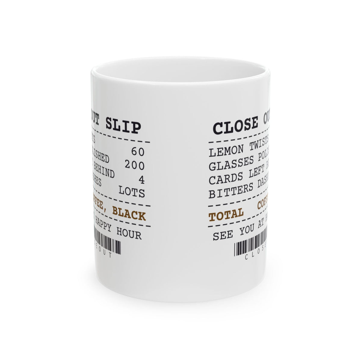 Funny Bartender Mug Glasses Polished 200 Coffee Black Bar Receipt