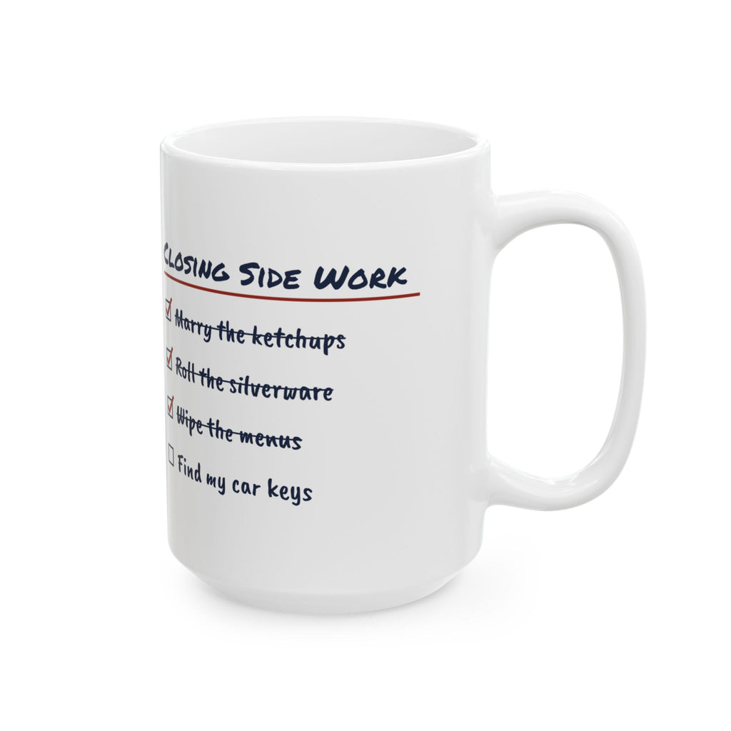 Funny Server Coffee Mug Closing Side Work Checklist For Waitresses