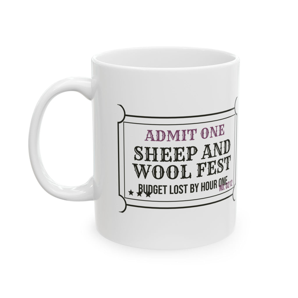 Funny Knitting Mug Wool Fest Budget Lost By Hour One Ticket For Knitters