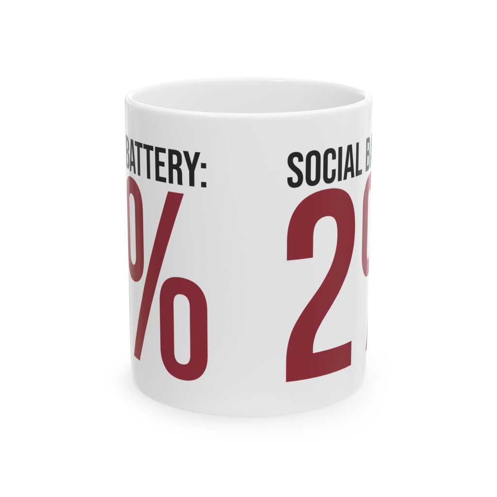 Funny Introvert Coffee Mug Social Battery 2% For Her Him
