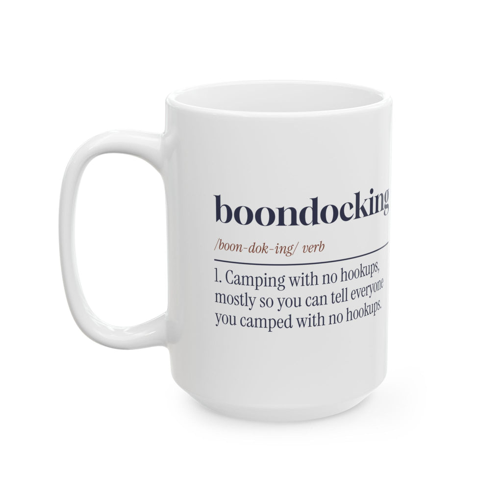 Funny RV Camping Coffee Mug Boondocking Definition For RV Owners