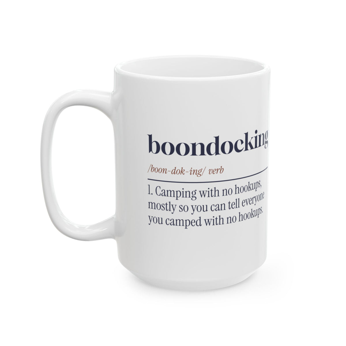 Funny RV Camping Coffee Mug Boondocking Definition For RV Owners