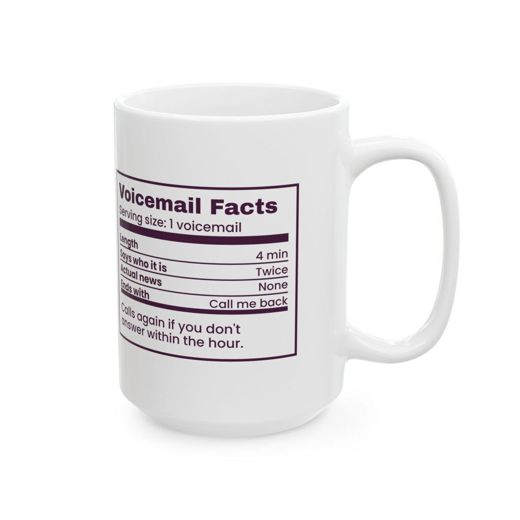 Funny Grandma Coffee Mug Grandma's Voicemail Nutrition Facts