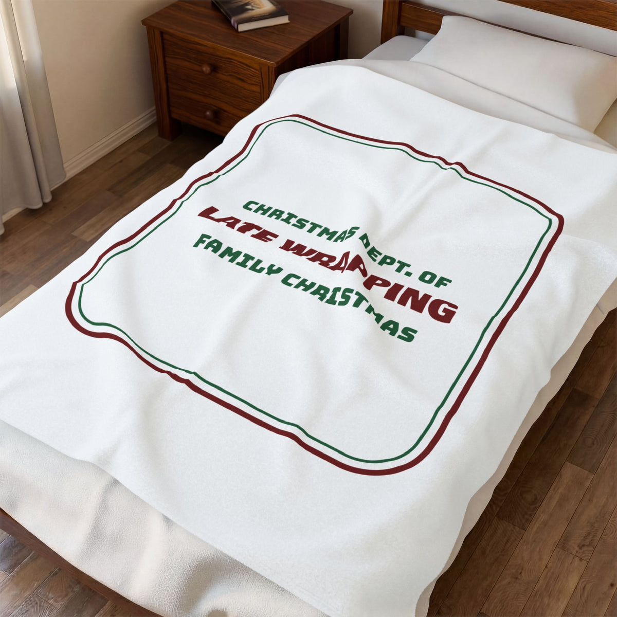 Funny Family Christmas Throw Blanket Dept Of Late Wrapping Matching Set