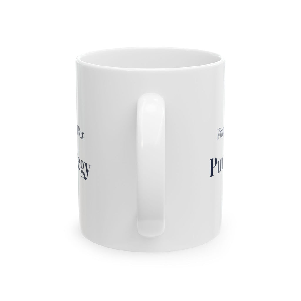 Funny White Elephant Coffee Mug Wrapped In A Cereal Box Pure Strategy