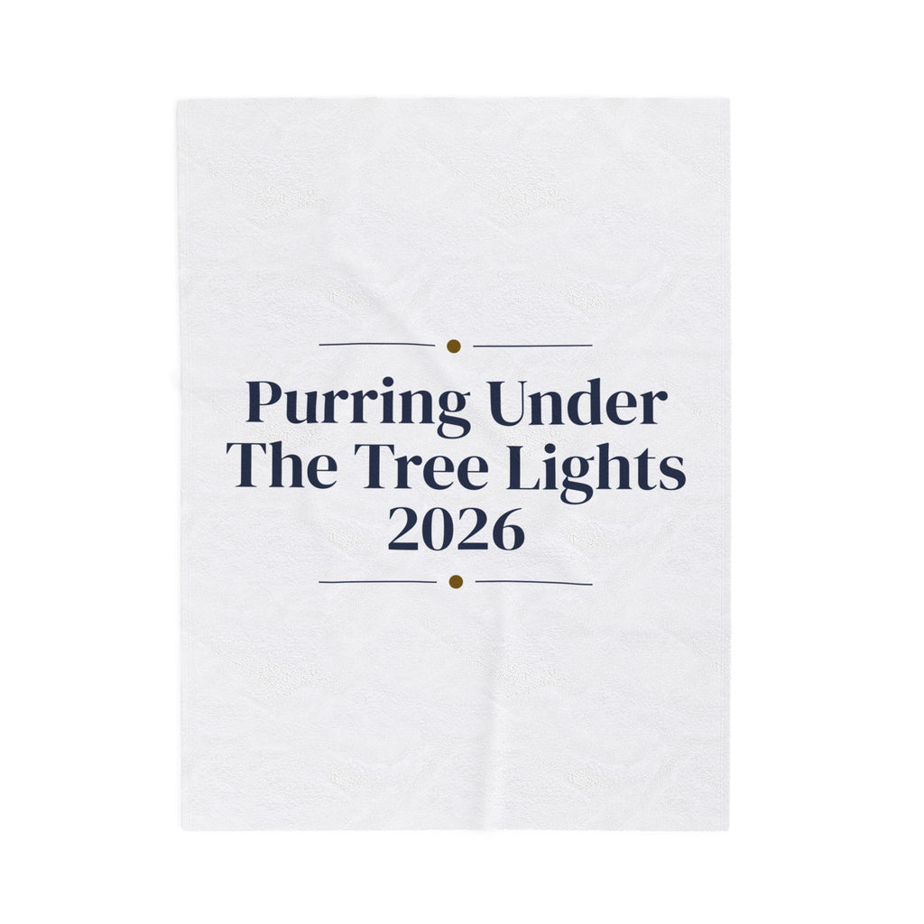 Christmas Throw Blanket Purring Under The Tree Lights 2026 For Cat Lovers