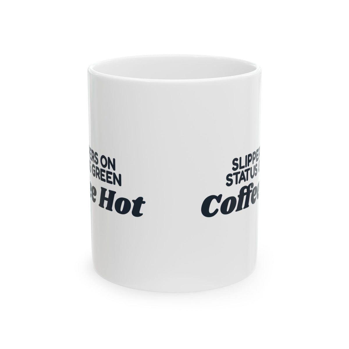 Funny Work From Home Coffee Mug Slippers On Status Green