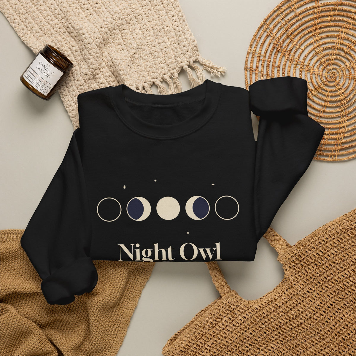 Night Owl Sweatshirt In My Own Orbit Moon Phases