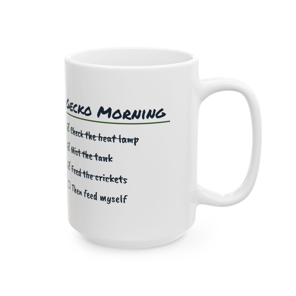 Funny Reptile Coffee Mug Gecko Morning Checklist For Reptile Owners