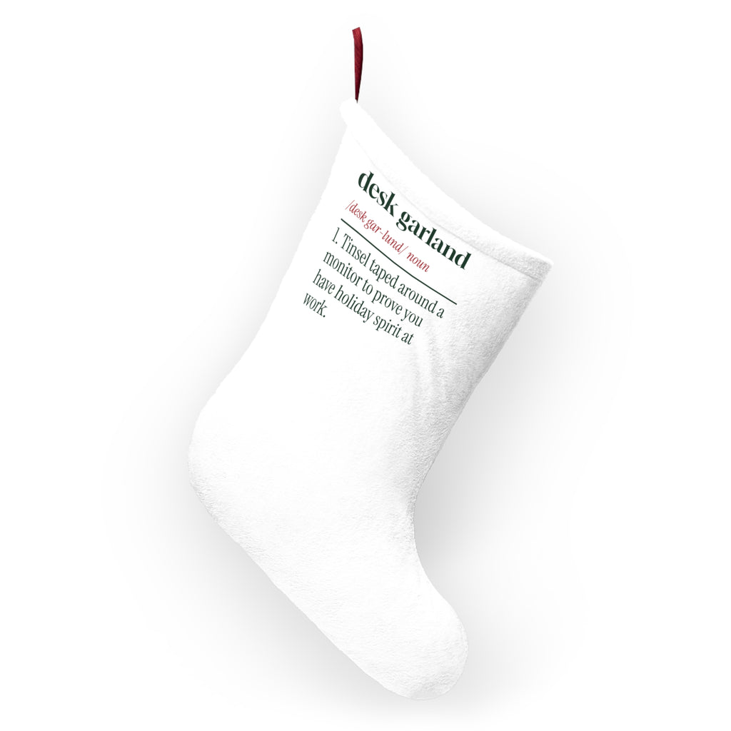 Funny Office Christmas Stocking Desk Garland Dictionary