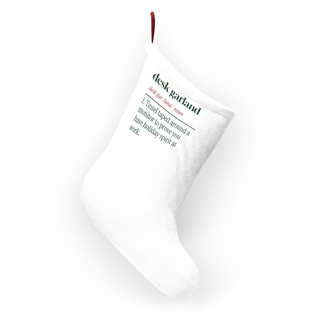 Funny Office Christmas Stocking Desk Garland Dictionary