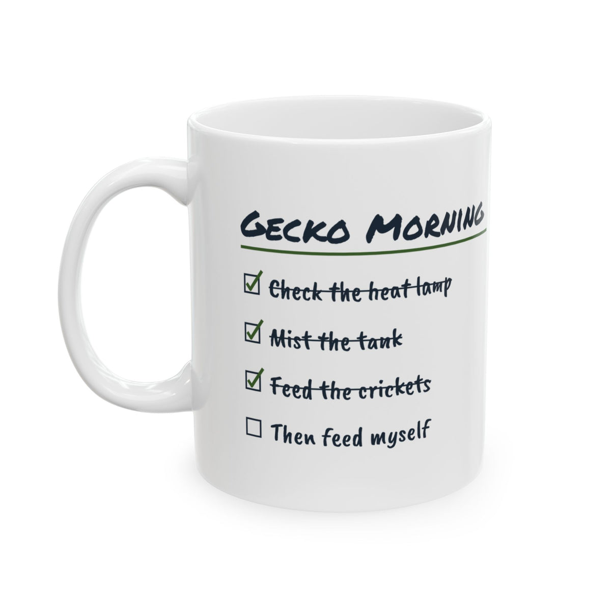 Funny Reptile Coffee Mug Gecko Morning Checklist For Reptile Owners