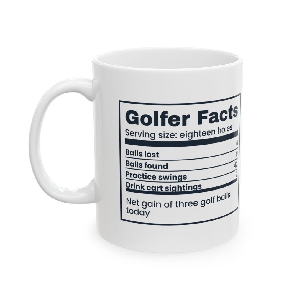 Funny Golfer Mug Golfer Facts Label Lost Six Found Nine