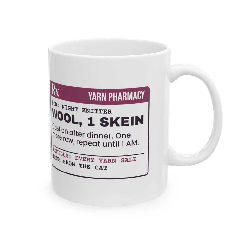 Funny Knitting Coffee Mug One More Row Until 1 AM Prescription