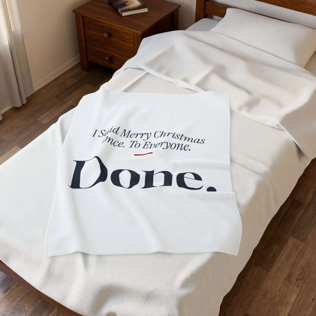 Funny Introvert Christmas Throw Blanket I Said Merry Christmas Once