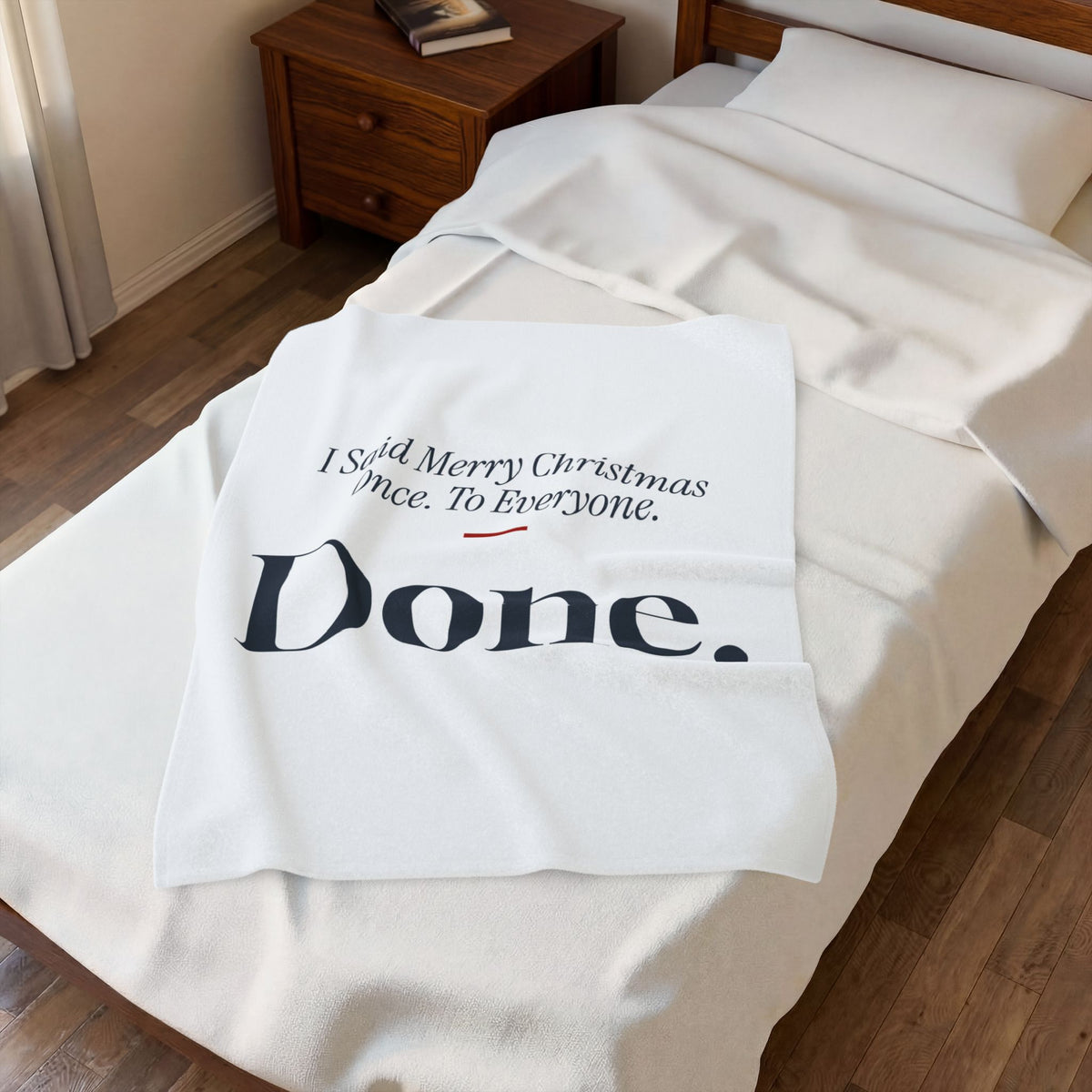 Funny Introvert Christmas Throw Blanket I Said Merry Christmas Once