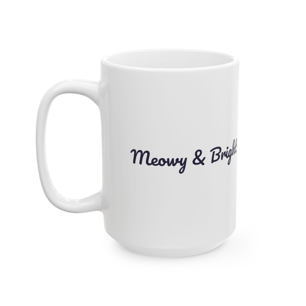 Funny Cat Christmas Coffee Mug Meowy And Bright For Cat Owners