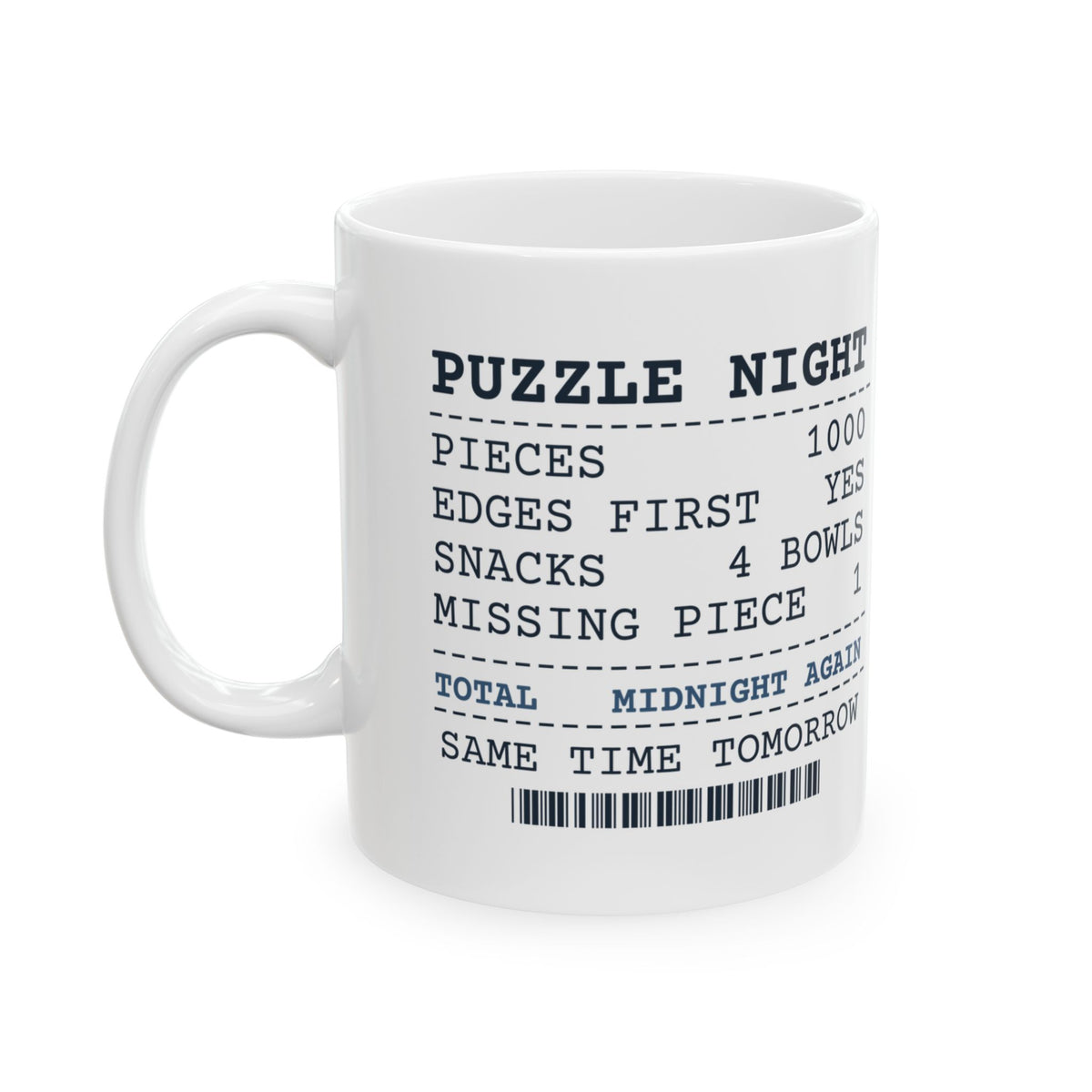 Funny Puzzle Coffee Mug Puzzle Night Receipt For Jigsaw Lovers