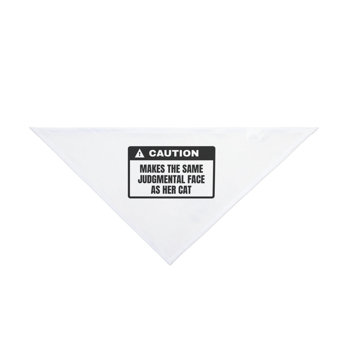 Funny Cat Mom Caution Label Dog Bandana For Cat Moms
