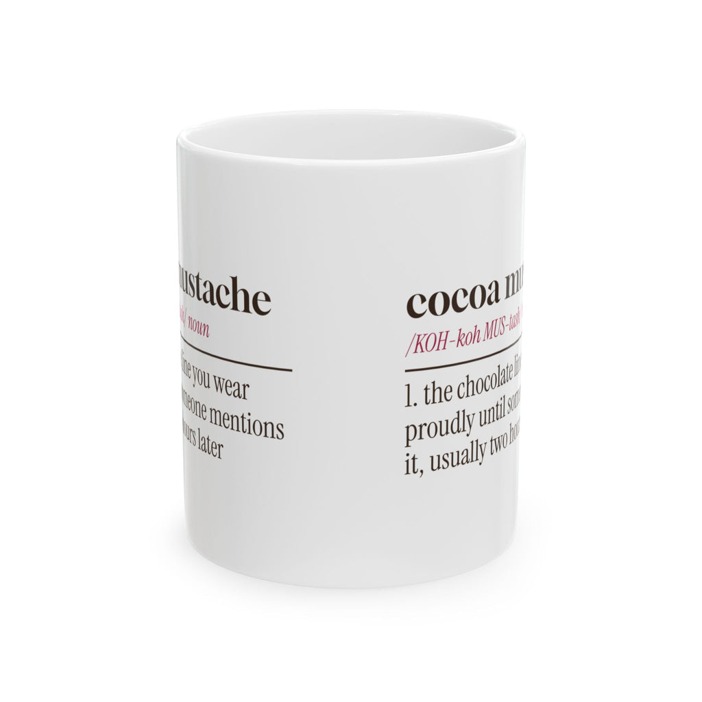 Funny Hot Cocoa Mug Cocoa Mustache Dictionary Definition