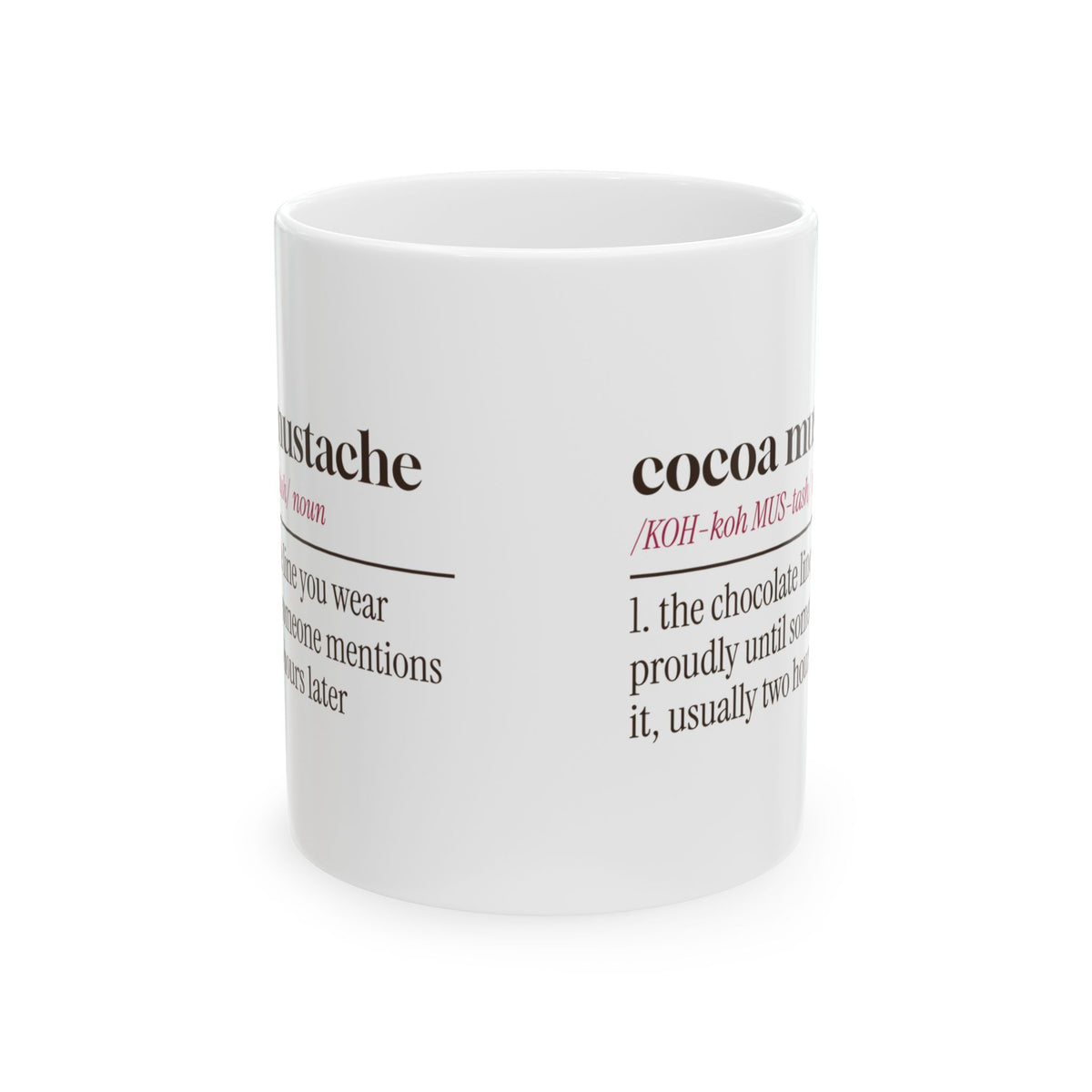 Funny Hot Cocoa Mug Cocoa Mustache Dictionary Definition
