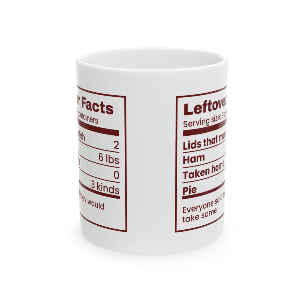 Funny Christmas Host Coffee Mug Leftover Facts Nutrition Label