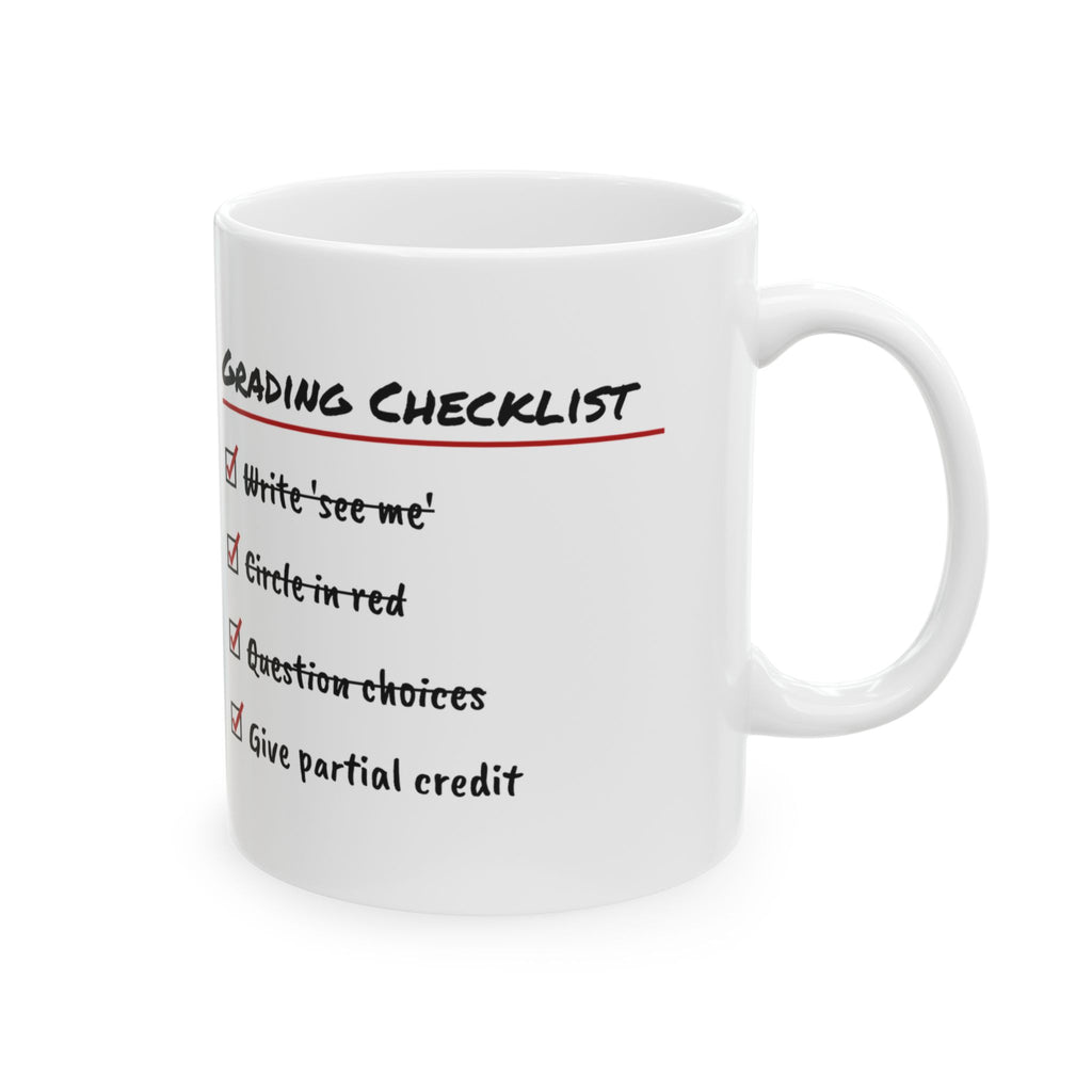 Math Teacher Coffee Mug Grading Checklist Give Partial Credit