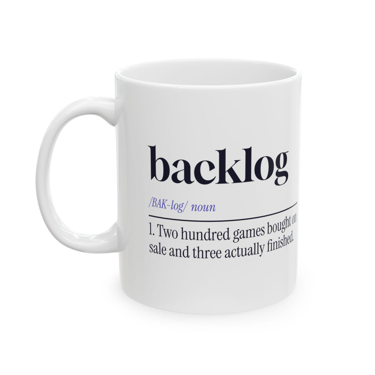 Funny Gamer Coffee Mug Backlog Two Hundred Unplayed Definition