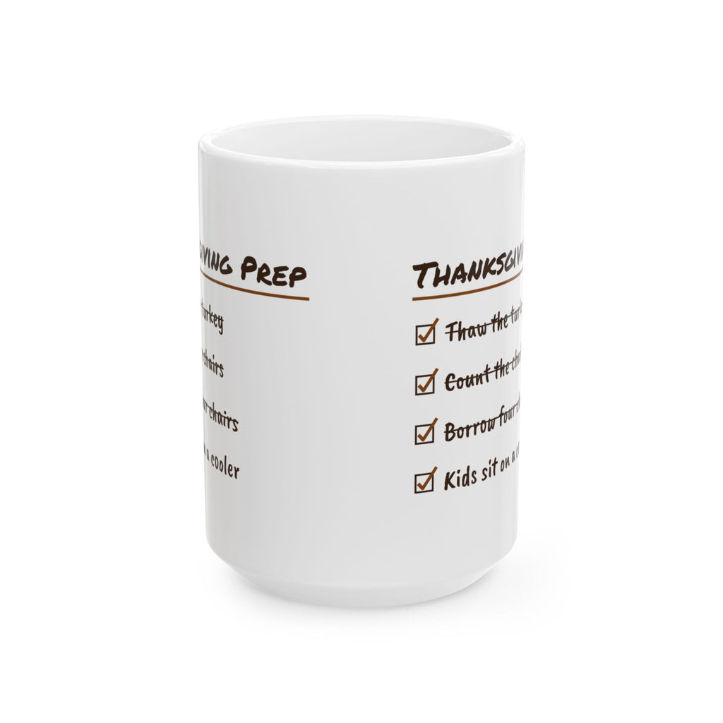 Funny Thanksgiving Coffee Mug Prep Checklist Kids Sit On A Cooler