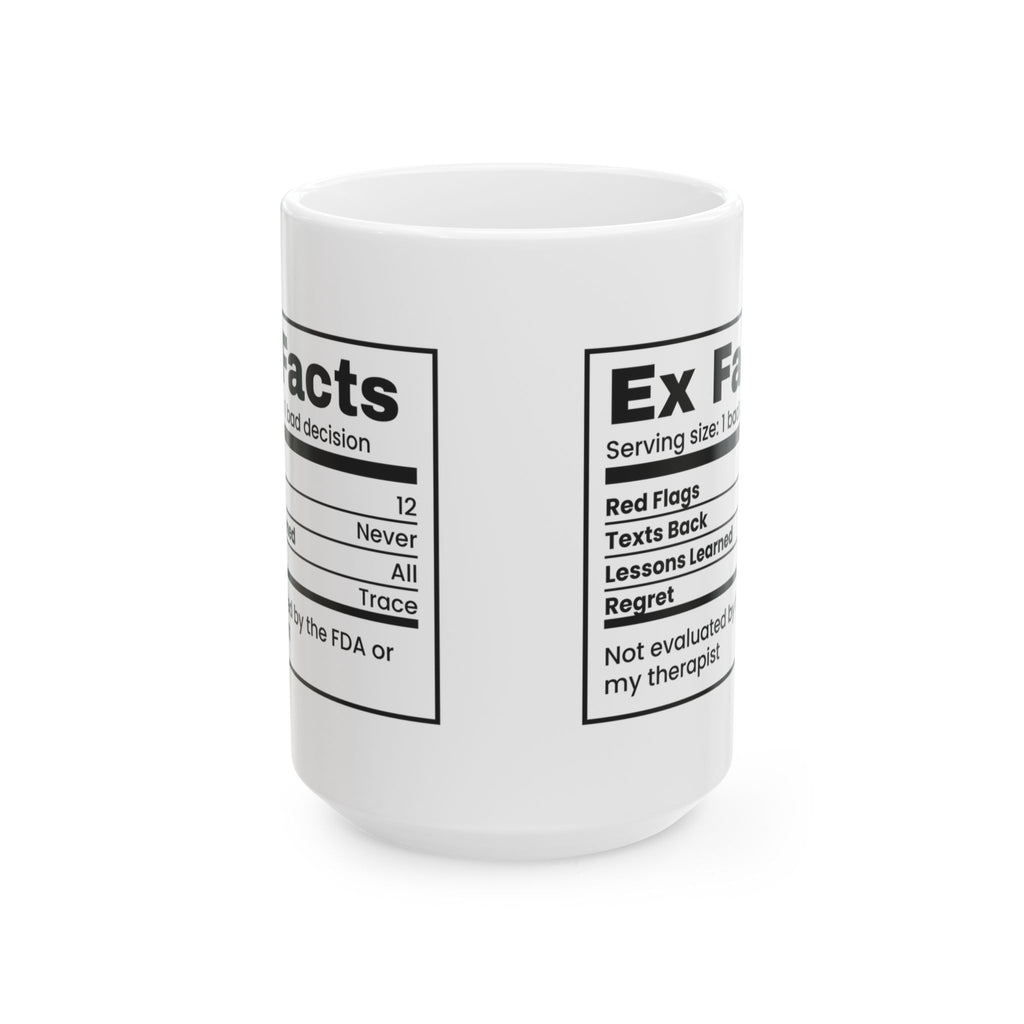 Funny Single Coffee Mug Ex Facts Label Red Flags For Her Him