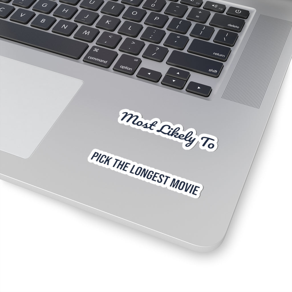 Funny Christmas Sticker Most Likely To Pick The Longest Movie Family