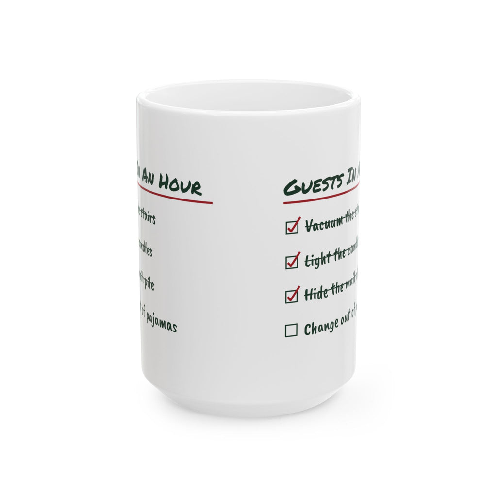 Funny Christmas Host Coffee Mug Guests In An Hour Checklist