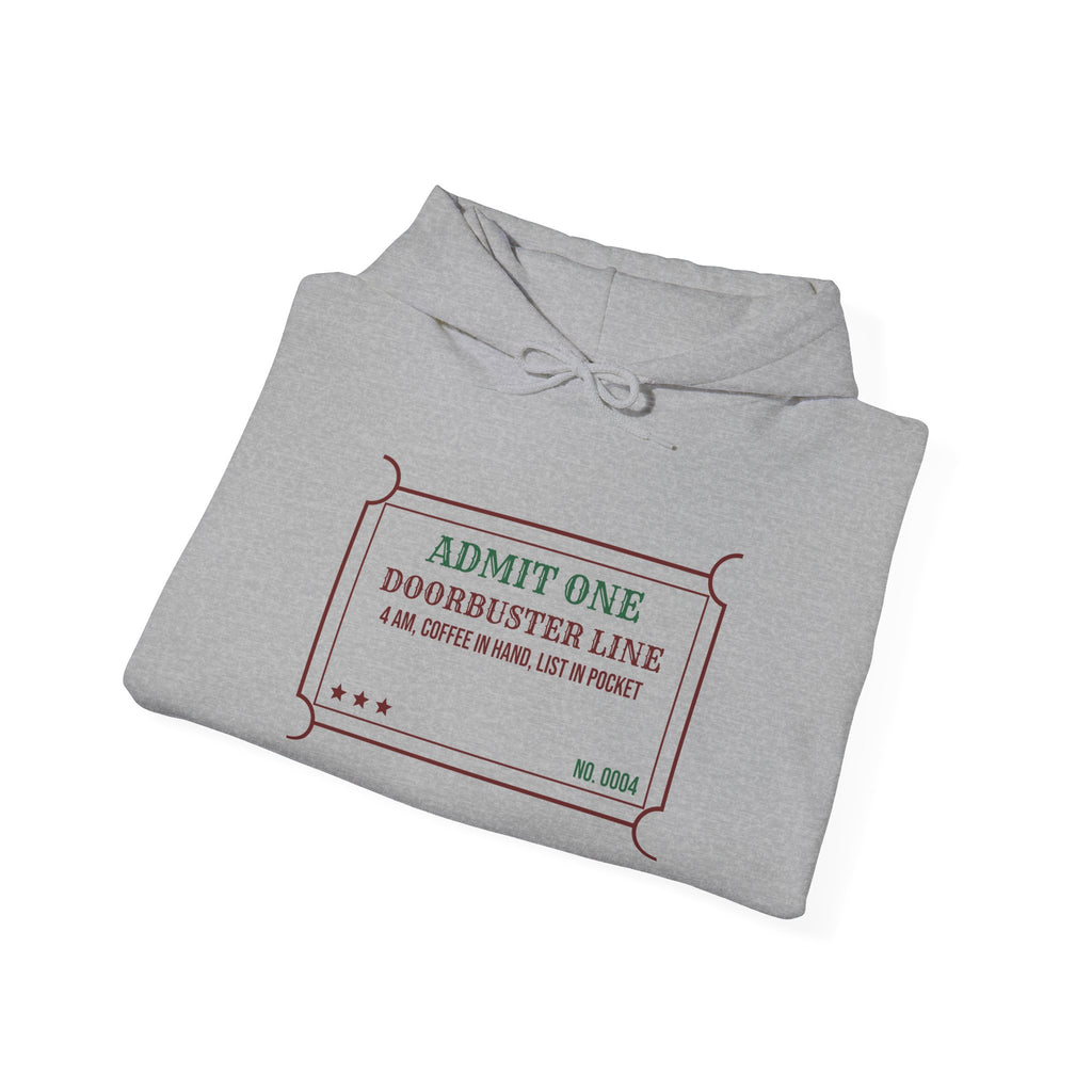 Funny Christmas Shopping Hoodie Doorbuster Line 4 AM Coffee In Hand