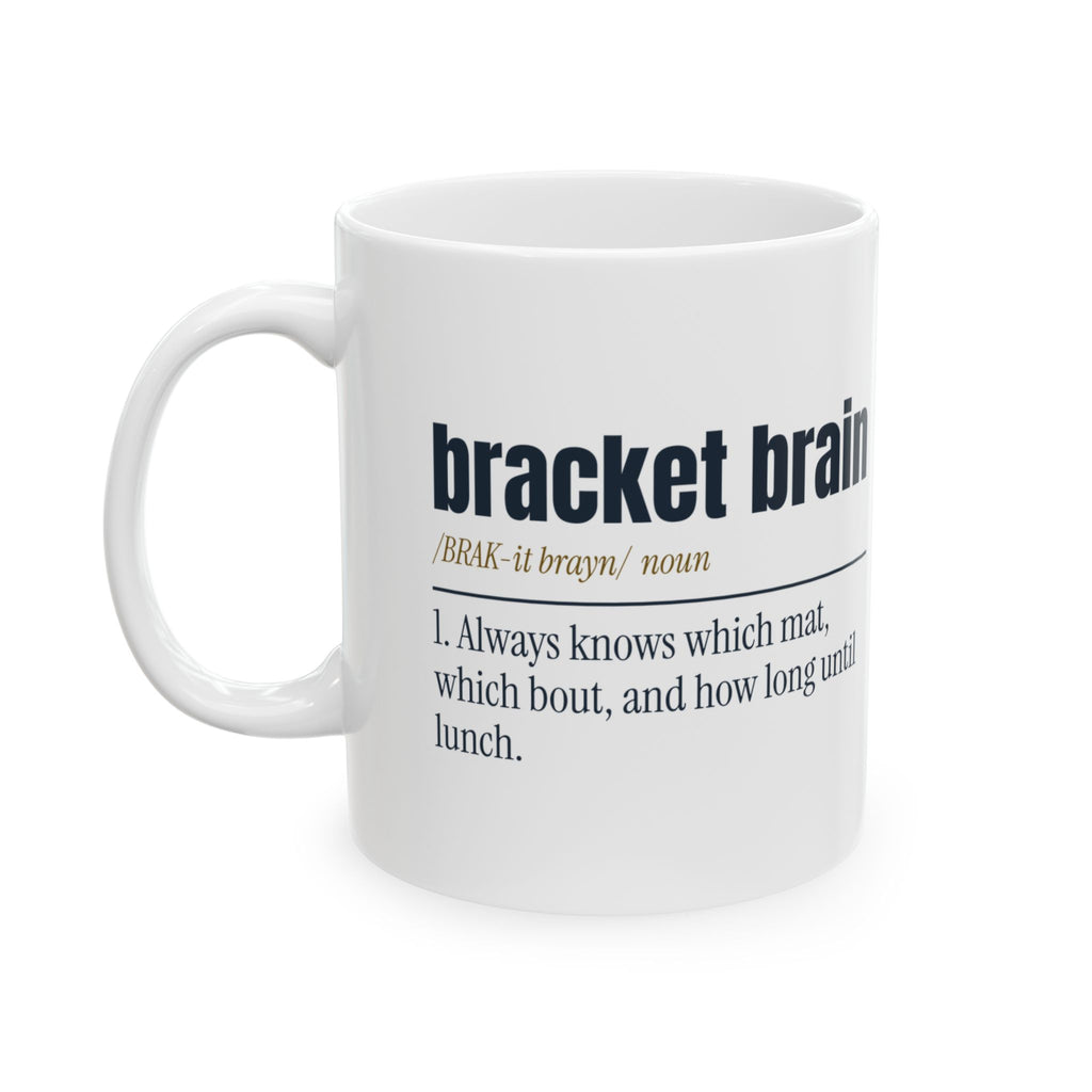 Funny Wrestling Mom Coffee Mug Bracket Brain Definition For Parents