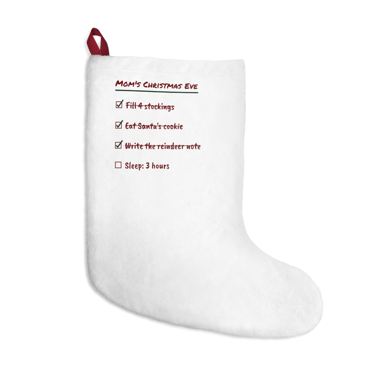 Funny Christmas Mom Christmas Stocking Mom's Christmas Eve Checklist