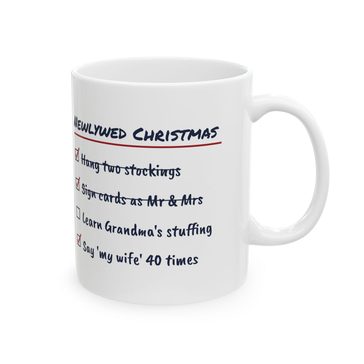 Funny Christmas Coffee Mug Newlywed Christmas Checklist For New Husbands