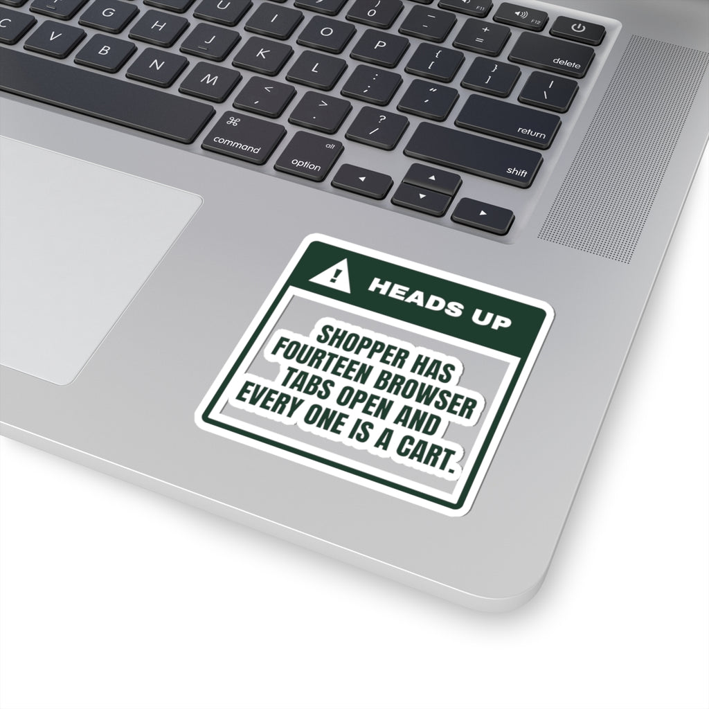 Funny Christmas Shopping Sticker Fourteen Tabs Open All Shopping Carts