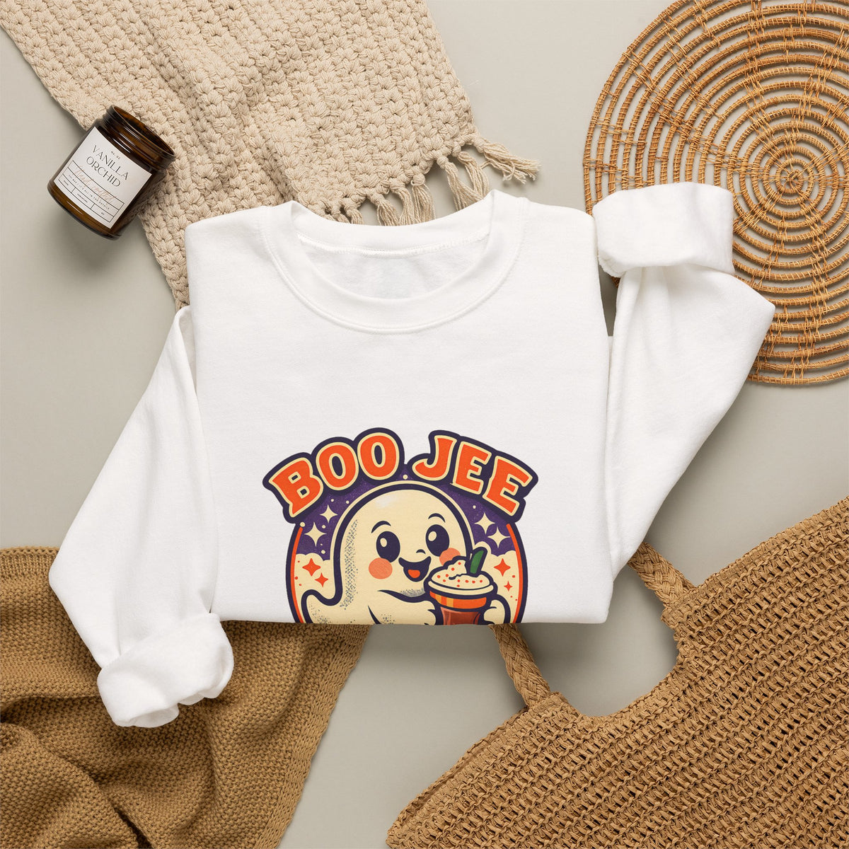 Boo Jee Funny Ghost Pumpkin Spice Sweatshirt