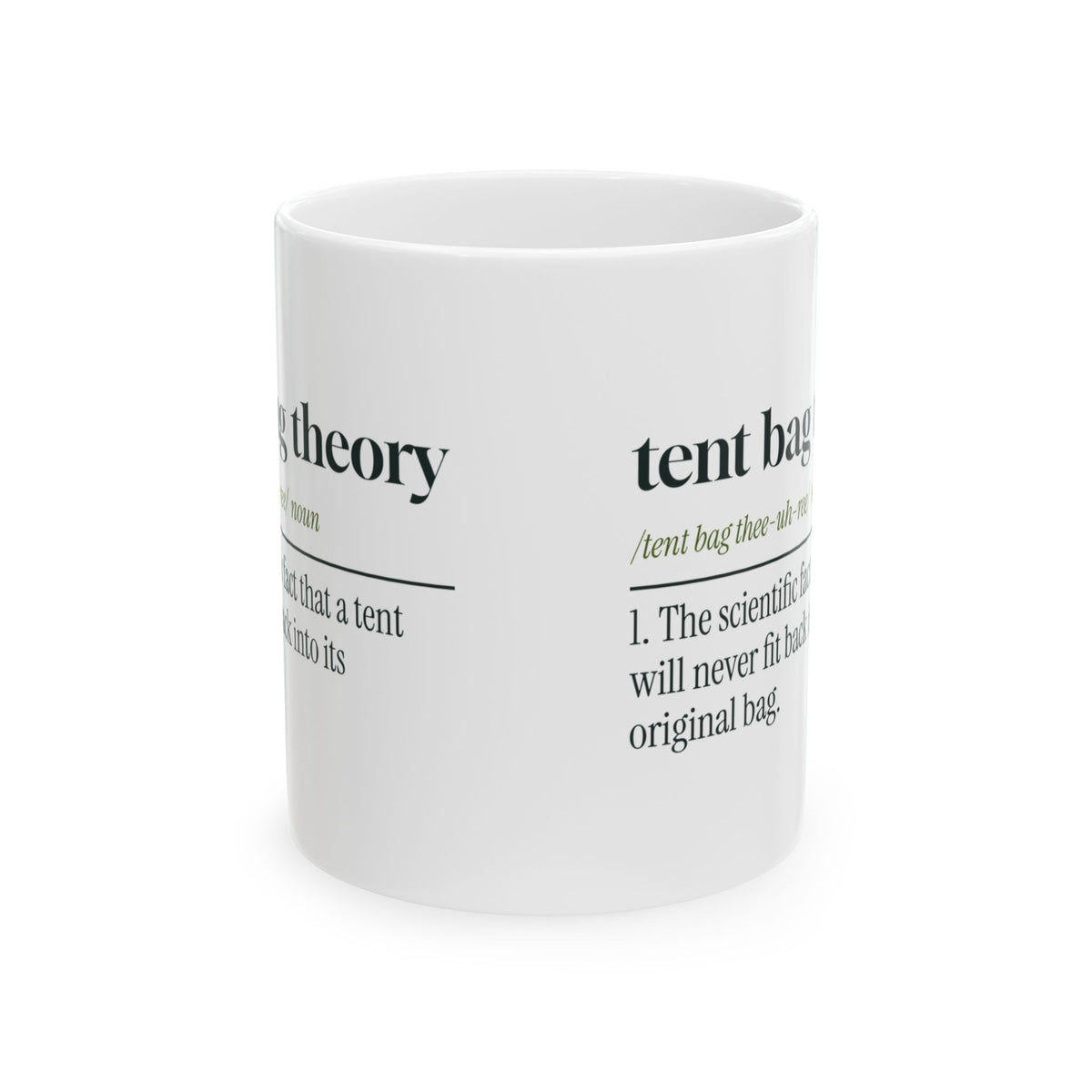 Funny Camping Mug Tent Bag Theory Dictionary Definition For Campers