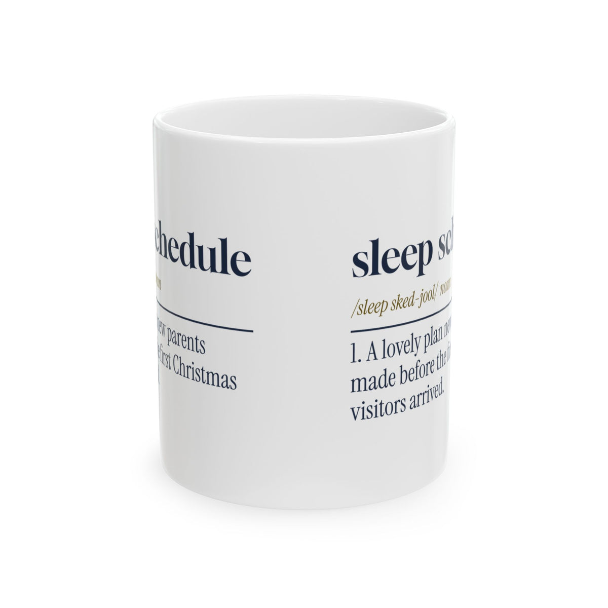 Funny New Parent Christmas Coffee Mug Sleep Schedule Definition